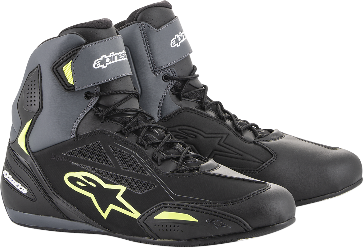 Alpinestars Faster 3 Drystar Riding Shoes Black Gray Yellow Fluo
