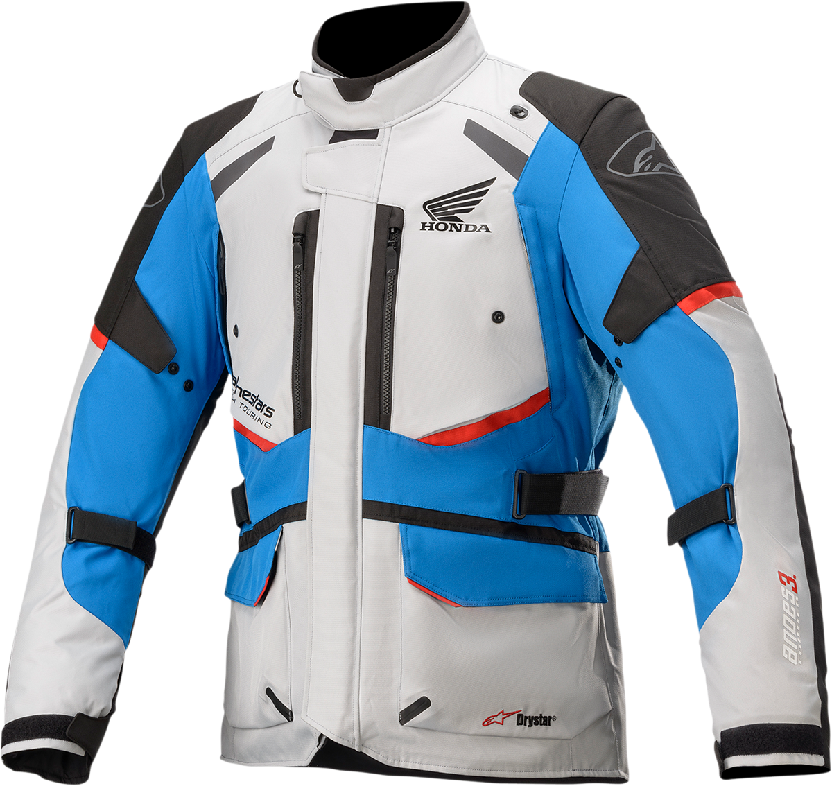 Alpinestars Honda Andes V3 Jacke, Small – Grau/Blau/Rot, Langarm Mit Reißverschluss