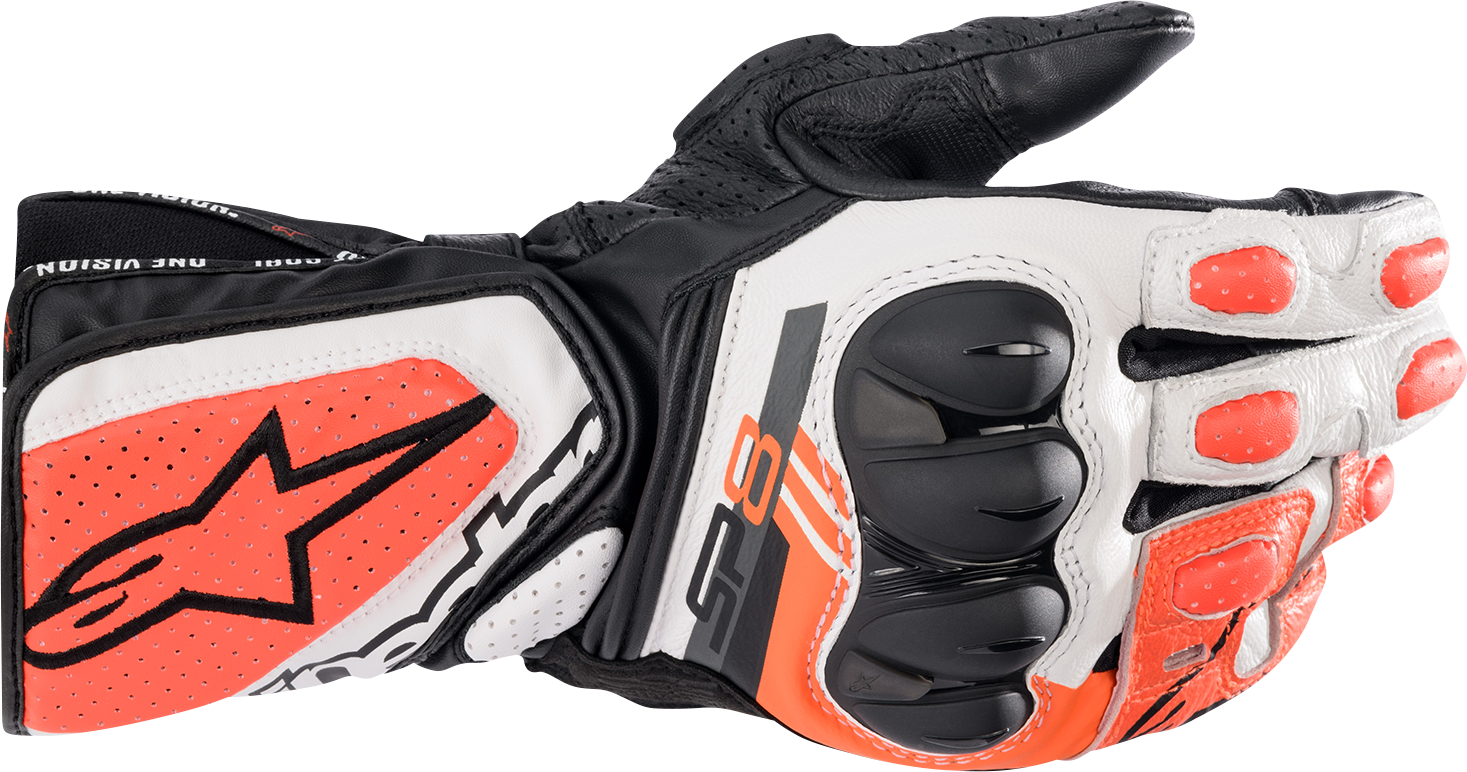 Alpinestars SP-8 V3 Gloves - Black/White/Fluorescent Red - Large