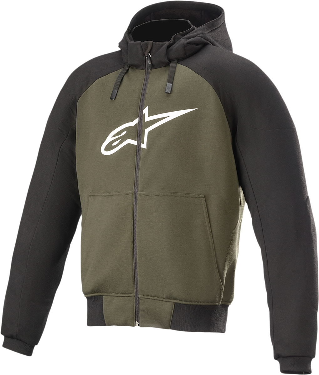 Alpinestars 21 Chrome Armored Motorcycle Hoodie BLACK GREEN | eBay