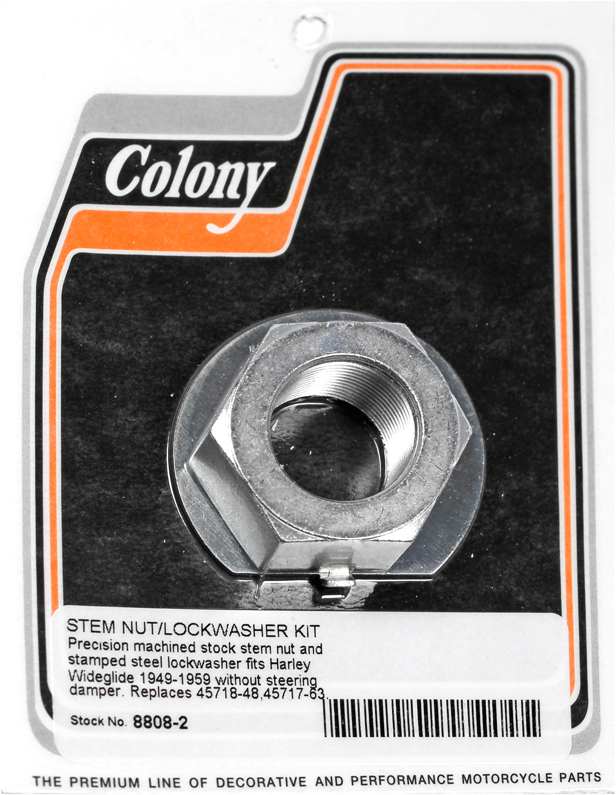 ②  collm Colony Stem Nut and Lockwasher Kit Zinc for Harley FL FX
