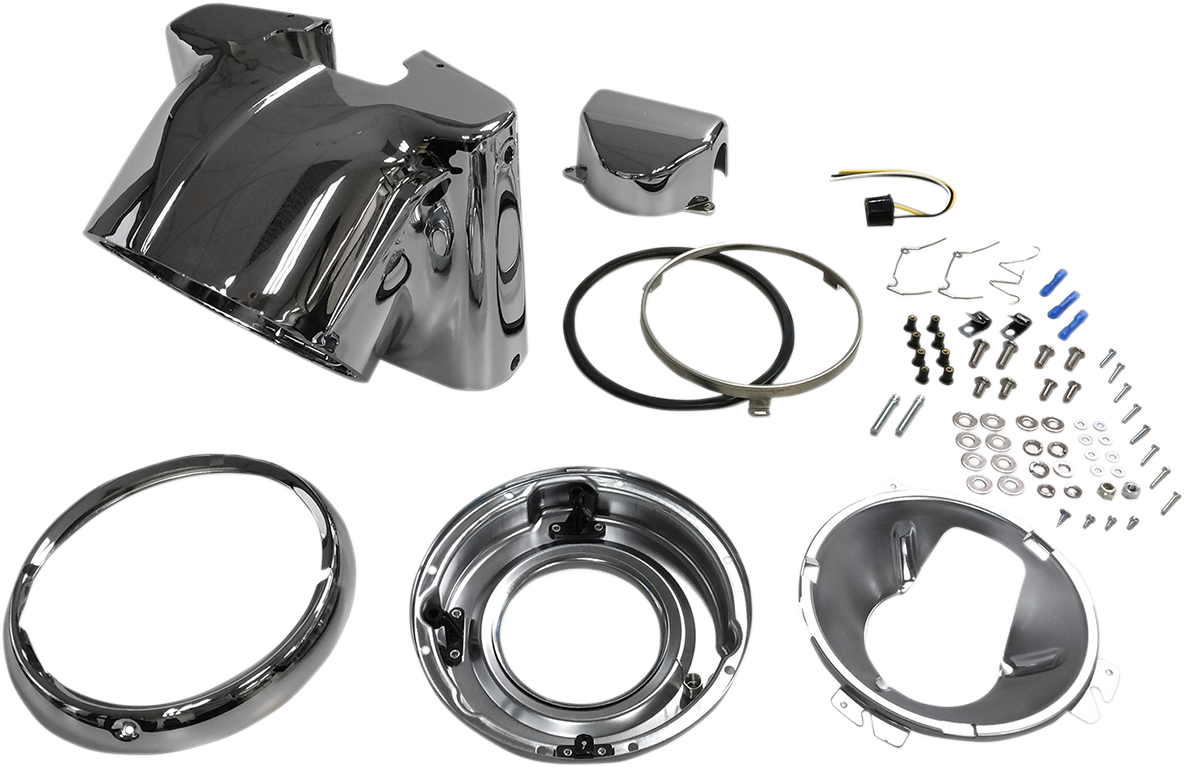 Drag Specialties 7" Chrome Headlight Cowl Nacelle Kit Harley Softail FL 862017 eBay