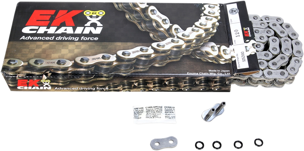 EK 525 ZVX3 Sportbike Chain 120 Links Chrome 525ZVX3-120C | eBay