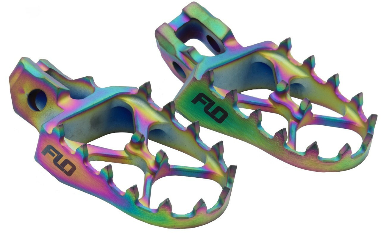 FLO MOTORSPORTS Titanium Foot Pegs Jet Fuel TI-792JET | eBay