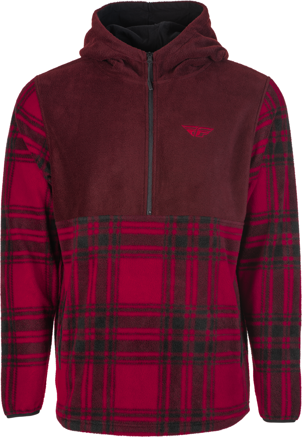 2XLサイズ FLY RACING フライ レーシング FLY ハーフ ジップ プルオーバー フーディー/パーカー レッド プレイド 2X Fly Racing Half Zip Pullover Hoodie 2XL Red Plaid | eBay