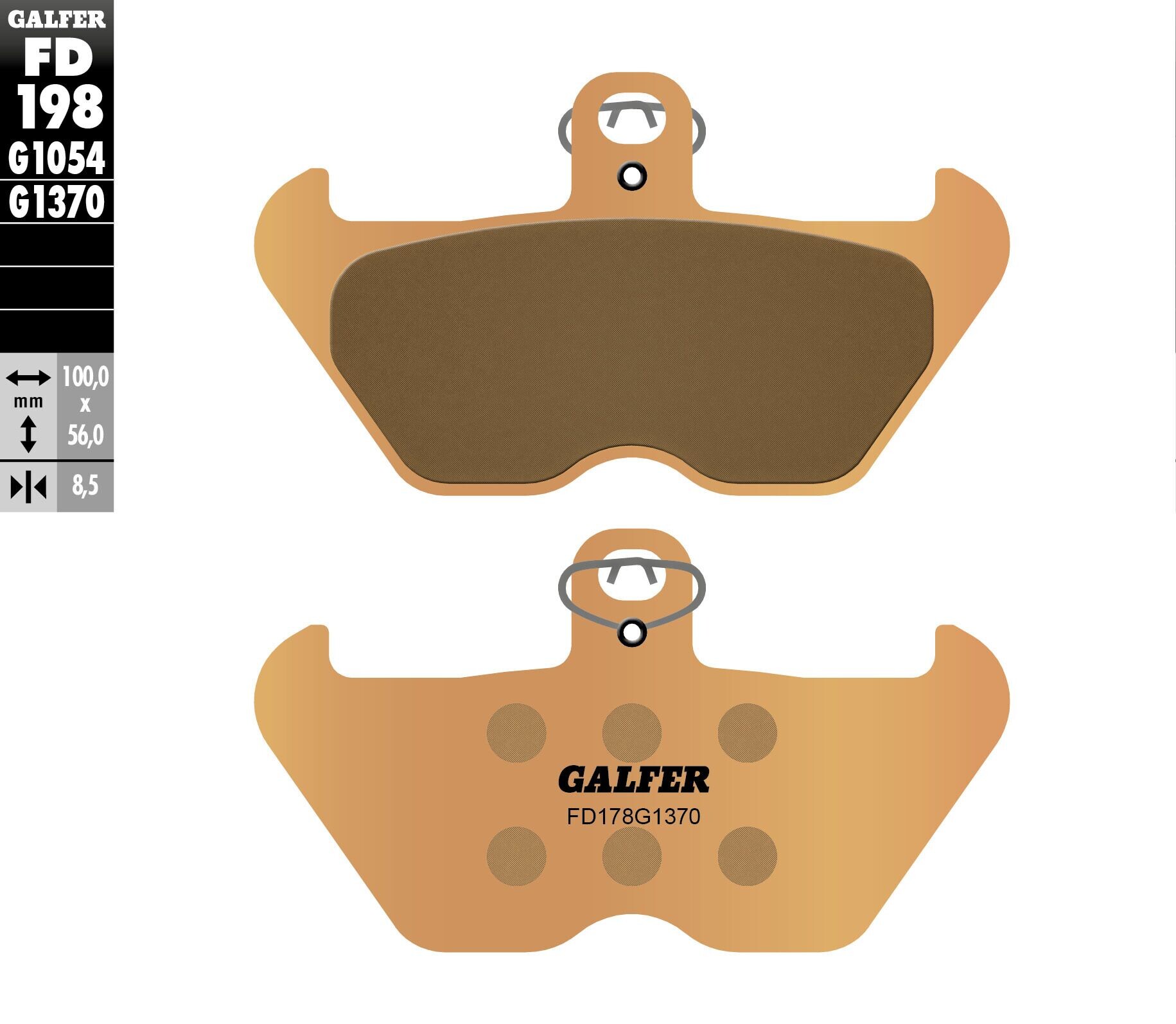 Galfer FD178G1370 Sintered Advanced Ceramic Brake Pads - Grey HH Rated