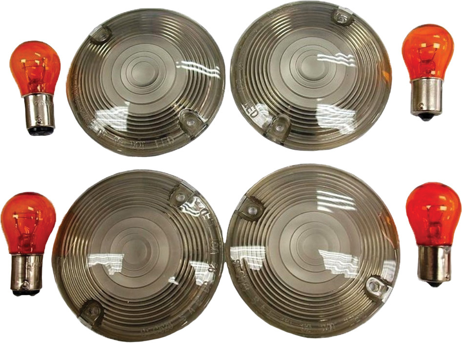 HardDrive Turn Signal Lens Kit Smoked Harley Davidson Models 1986