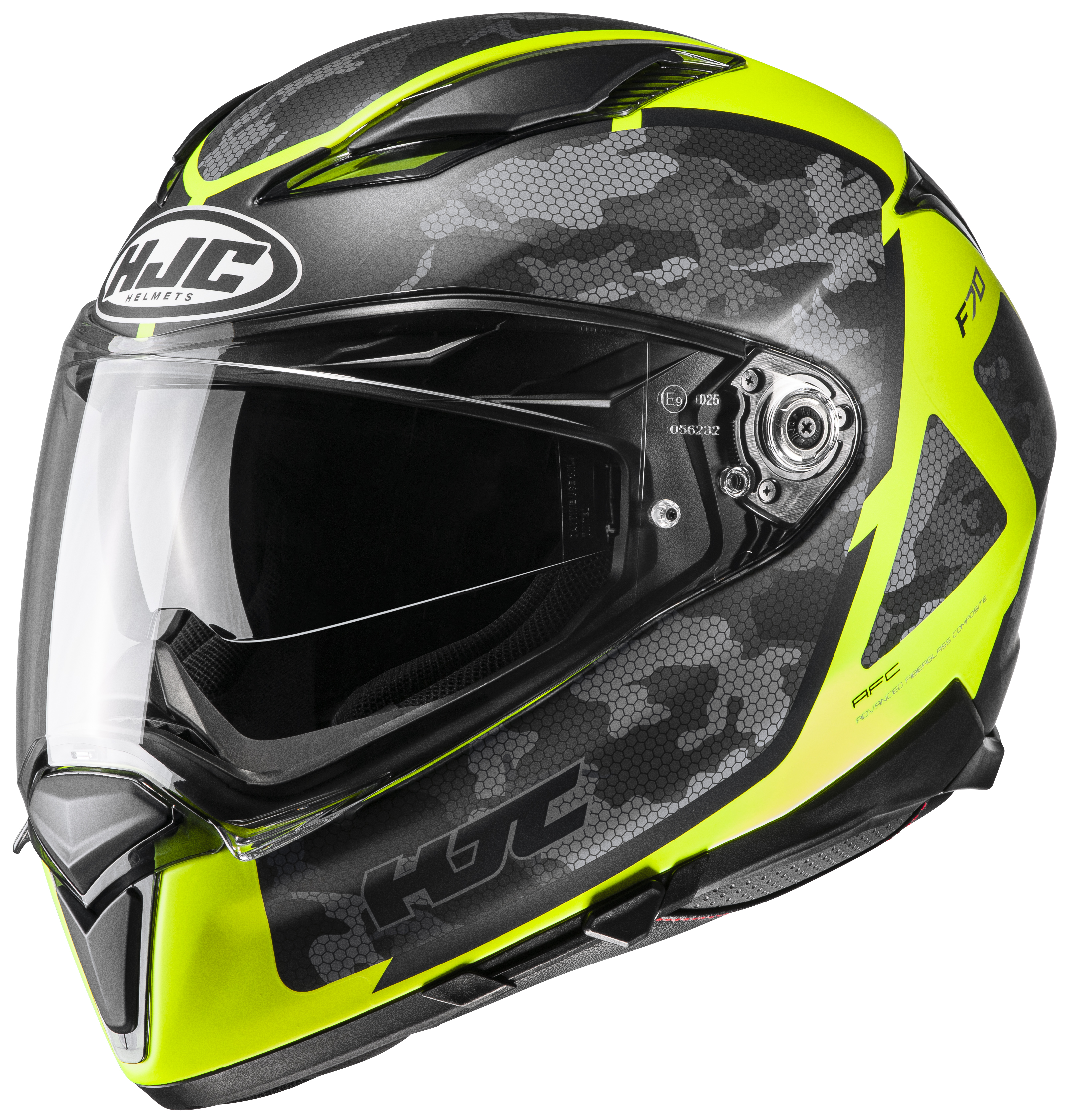 HJC F70 Katra Helmet XSM Semi Flat Black/Hi Viz | eBay