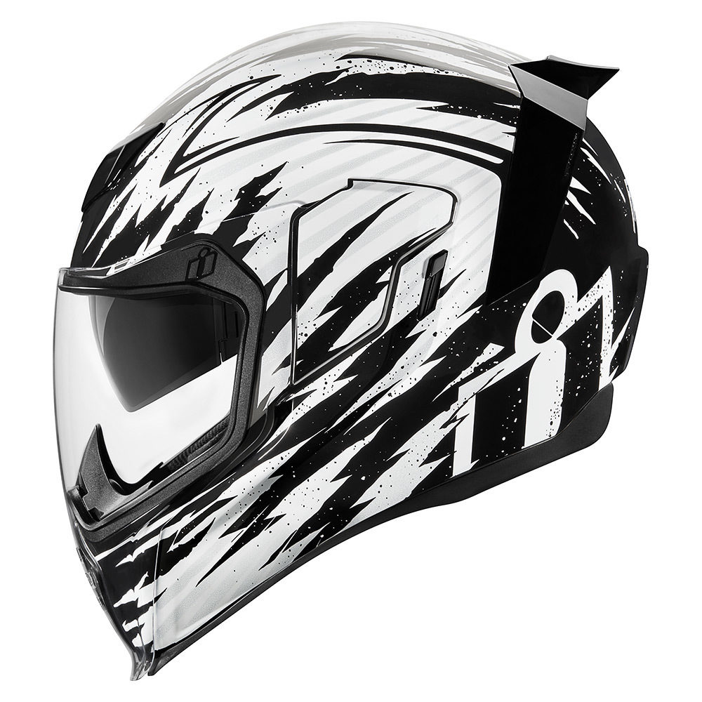 Icon Airflite Fayder White//Black Motorcycle Motorbike HelmetAll Sizes