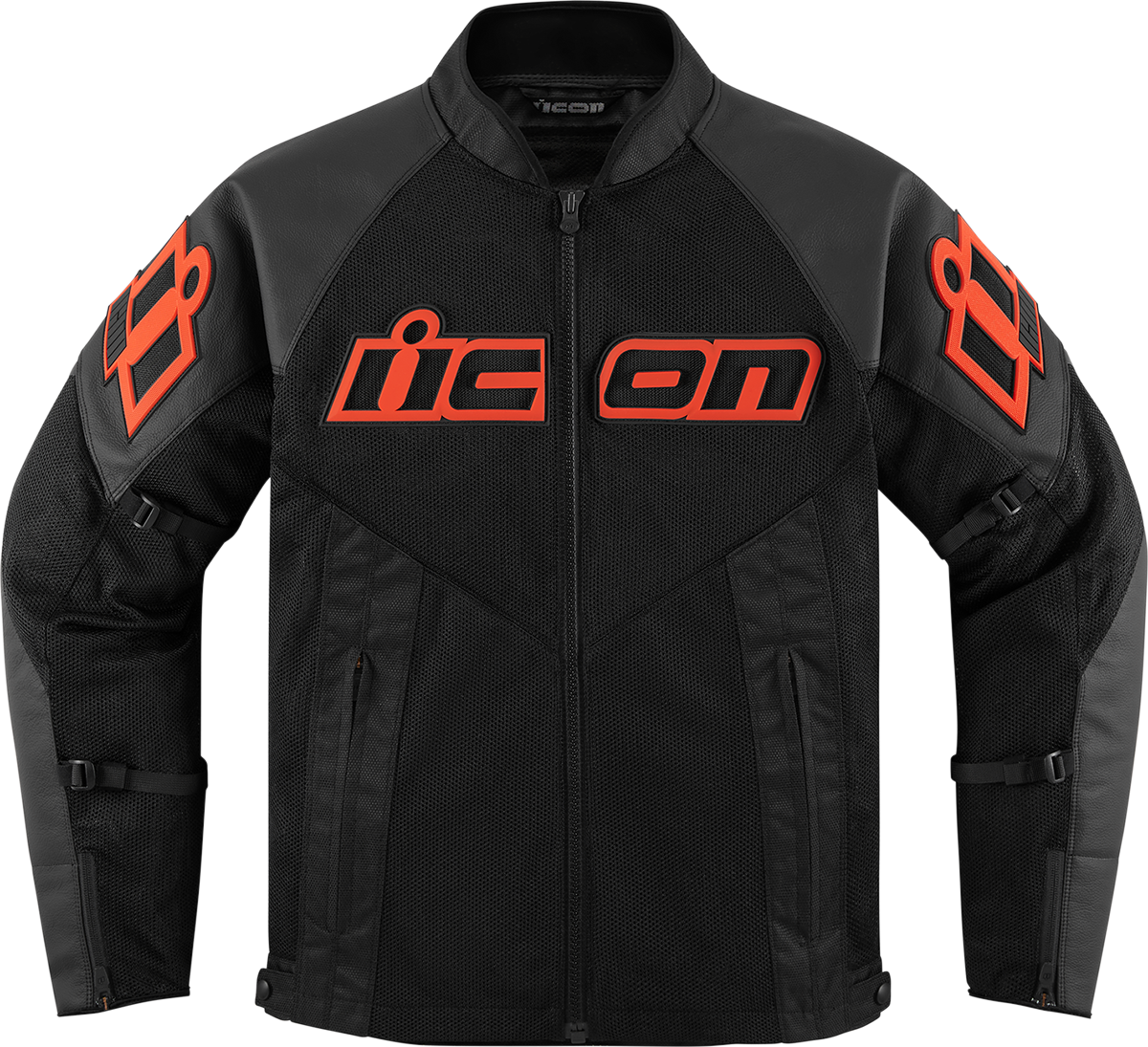 Icon 2810-3907 Mesh AF Leather Jacket Small Black/Red | eBay