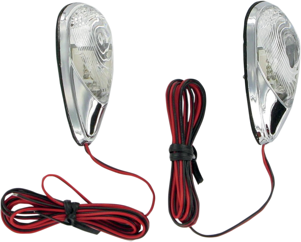 LED FlushMount Mini Marker Lights Bolt Mount Chrome/Red LED 259501B