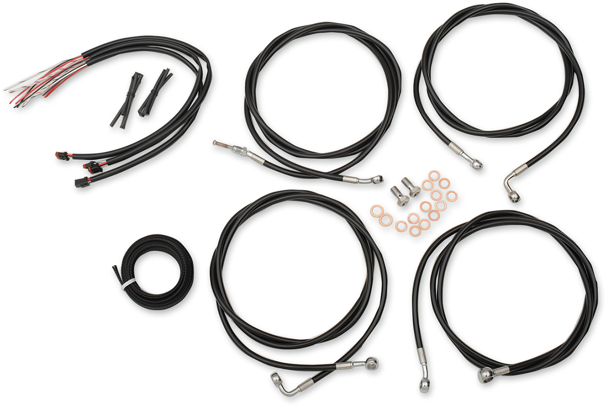 LA Choppers Handlebar Cable/Brake Line Kit LA8054KT213B Harley