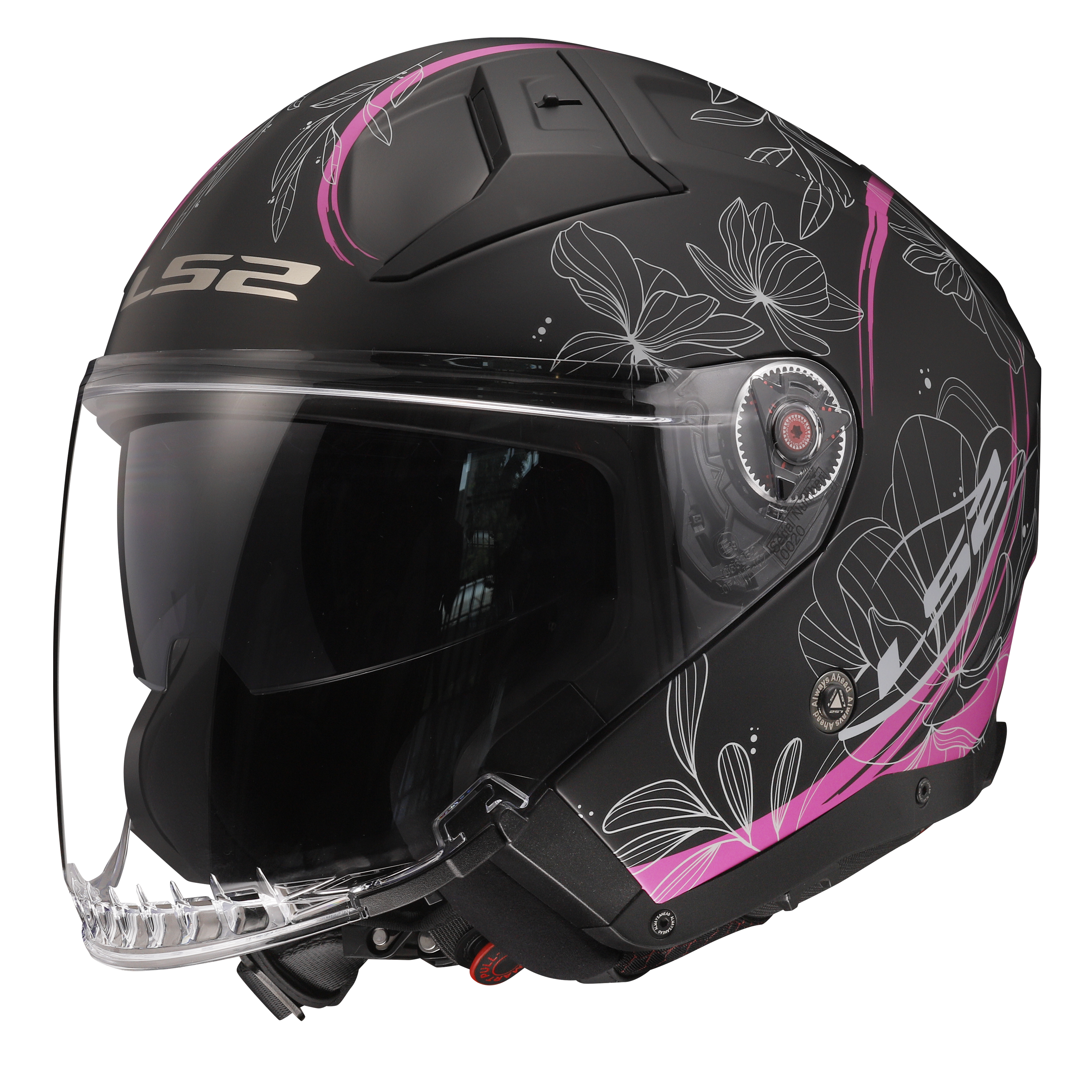 LS2 Helmets Infinity II Lotus Open Face Motorcycle Helmet W/ SunShield