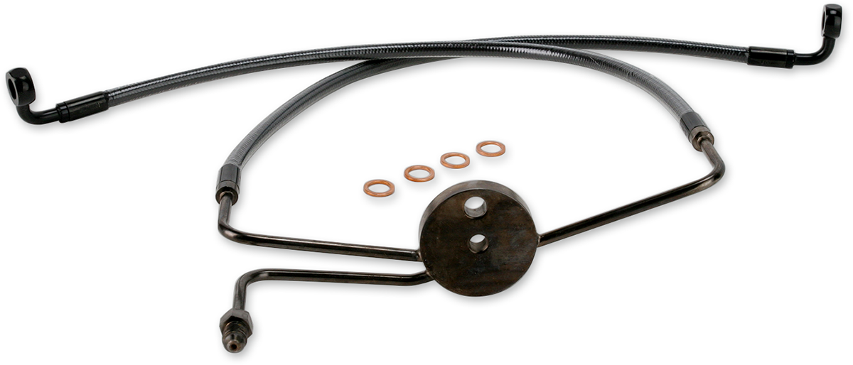 アクマイトン　CODE:L-004 Magnum Designer Front Lower Brake Line Kit Black Pearl Harley FXDX