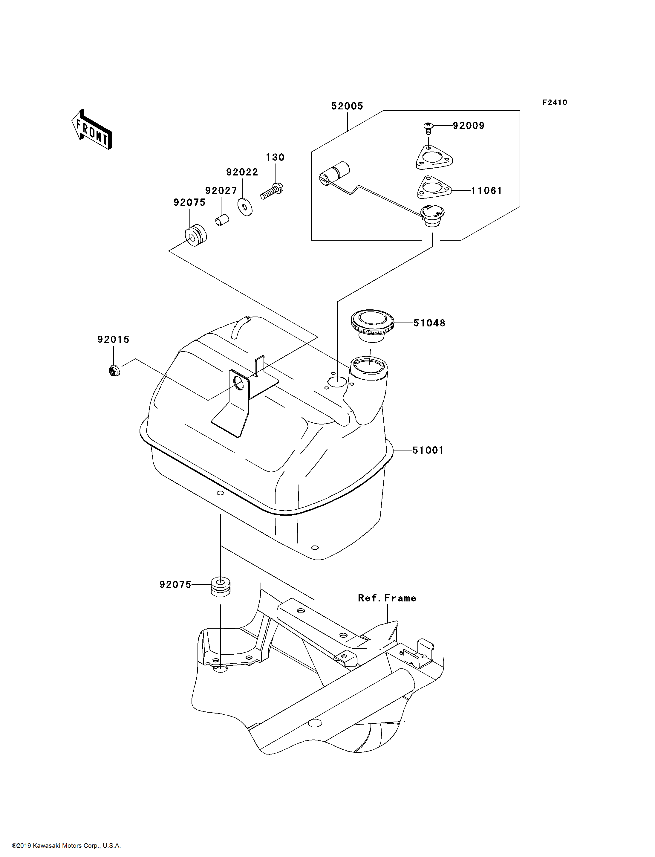 Kawasaki OEM Part 51001-0093 TANK-COMP-FUEL | eBay