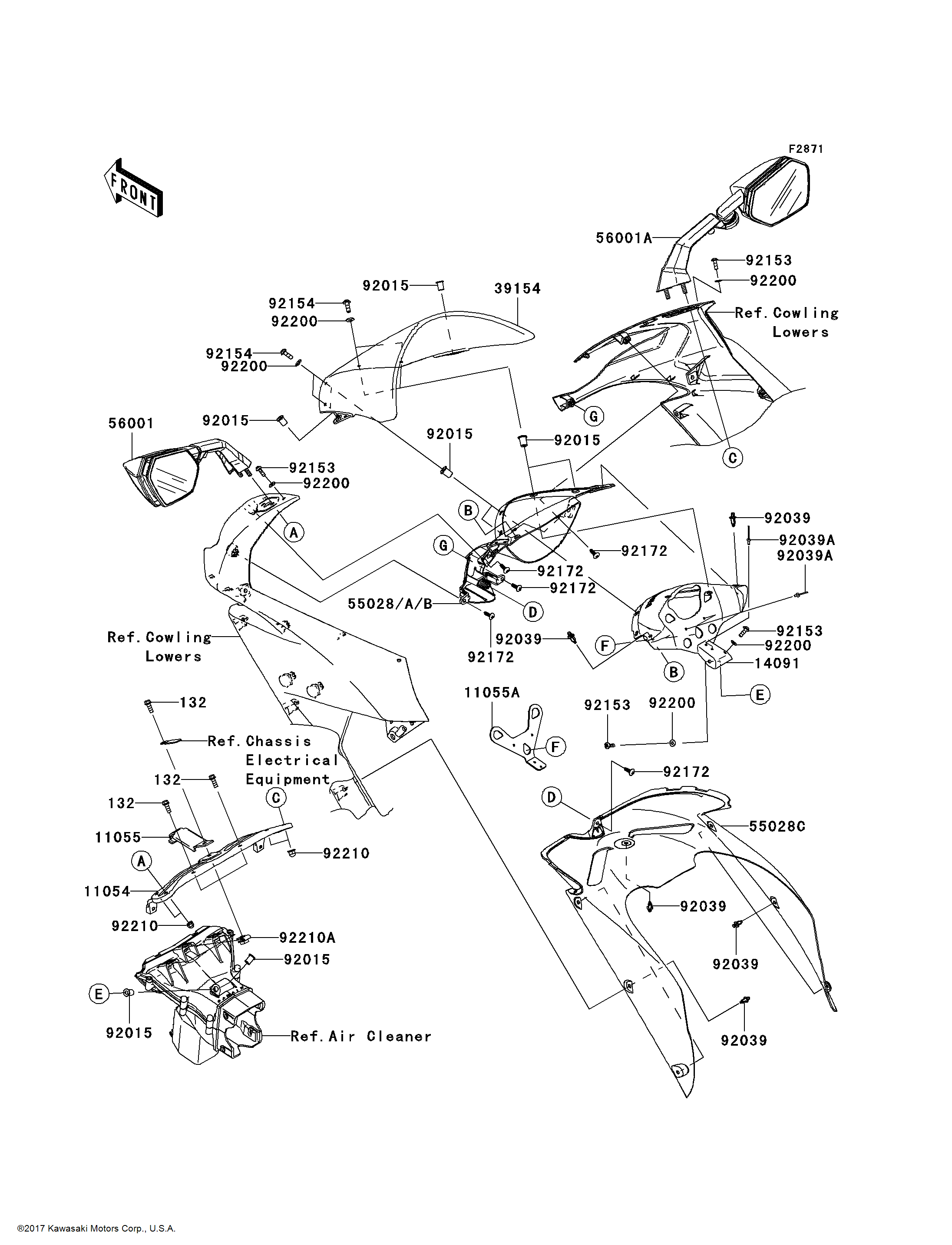 Kawasaki OEM Part 11055-1027 BRACKET | eBay