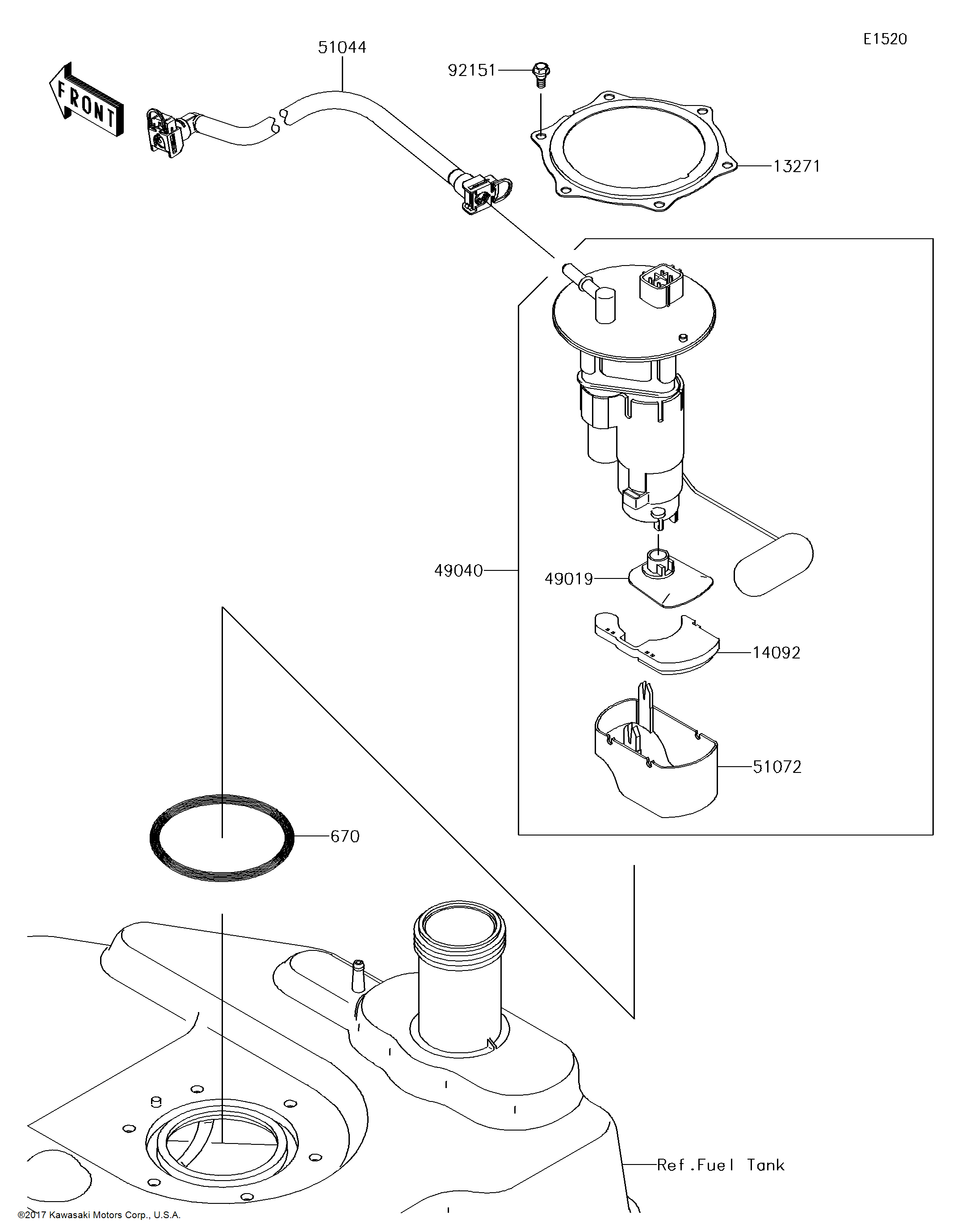 Kawasaki OEM Part 49019-0013 FILTER-FUEL | eBay