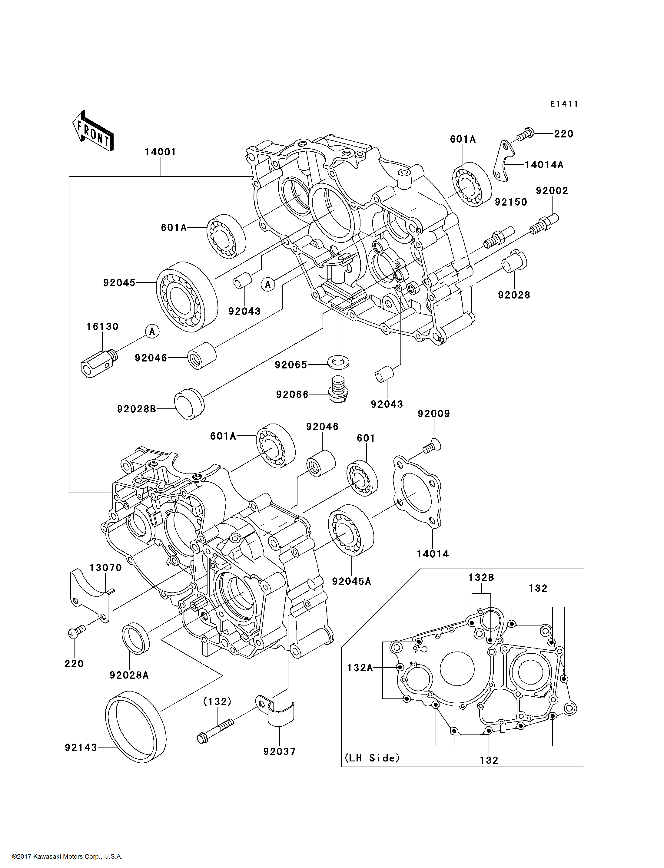 Kawasaki OEM Part 13070-1176 GUIDE,CAM CHAIN | eBay
