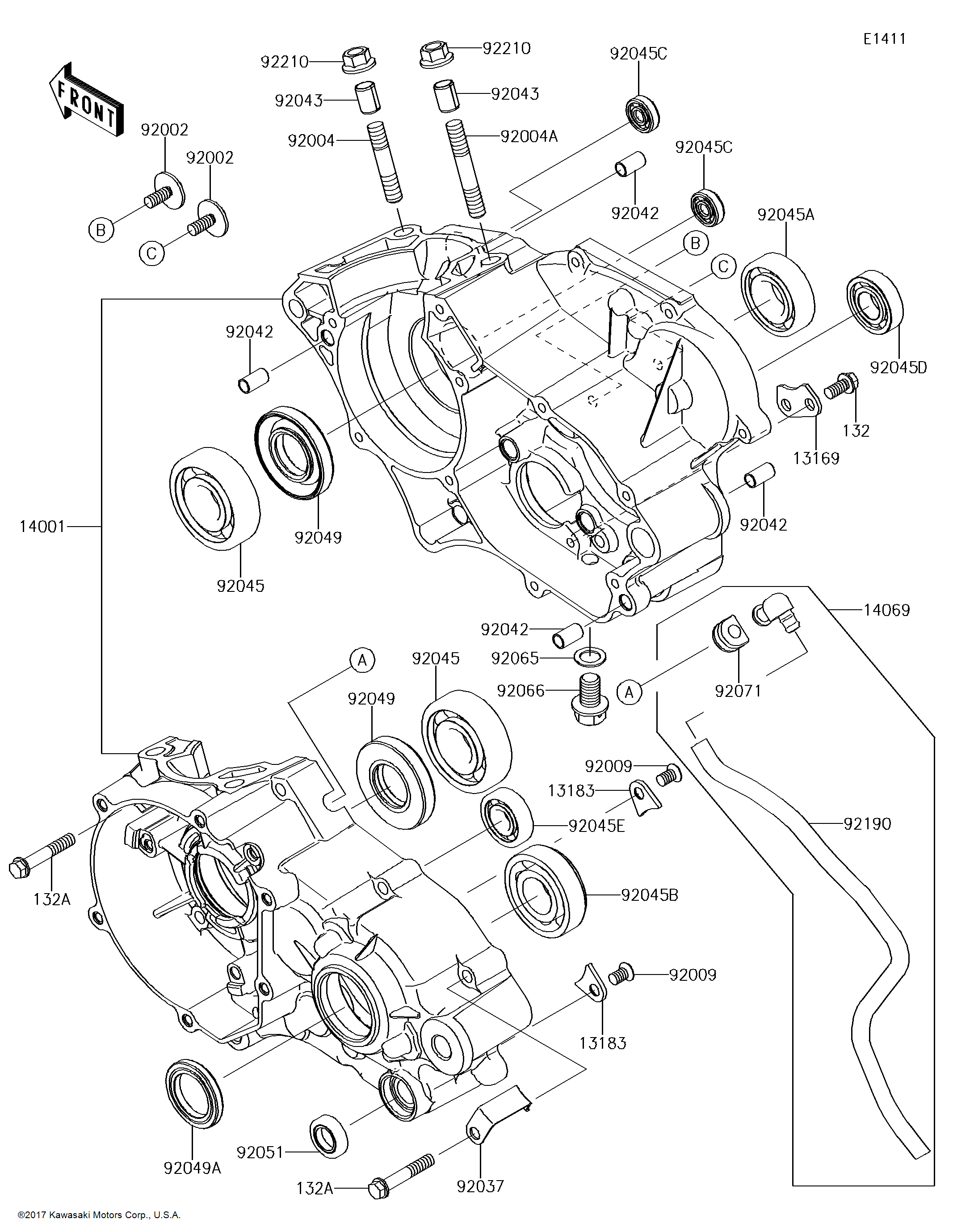 Kawasaki OEM Part 92009-1563 SCREW,6X10 | eBay