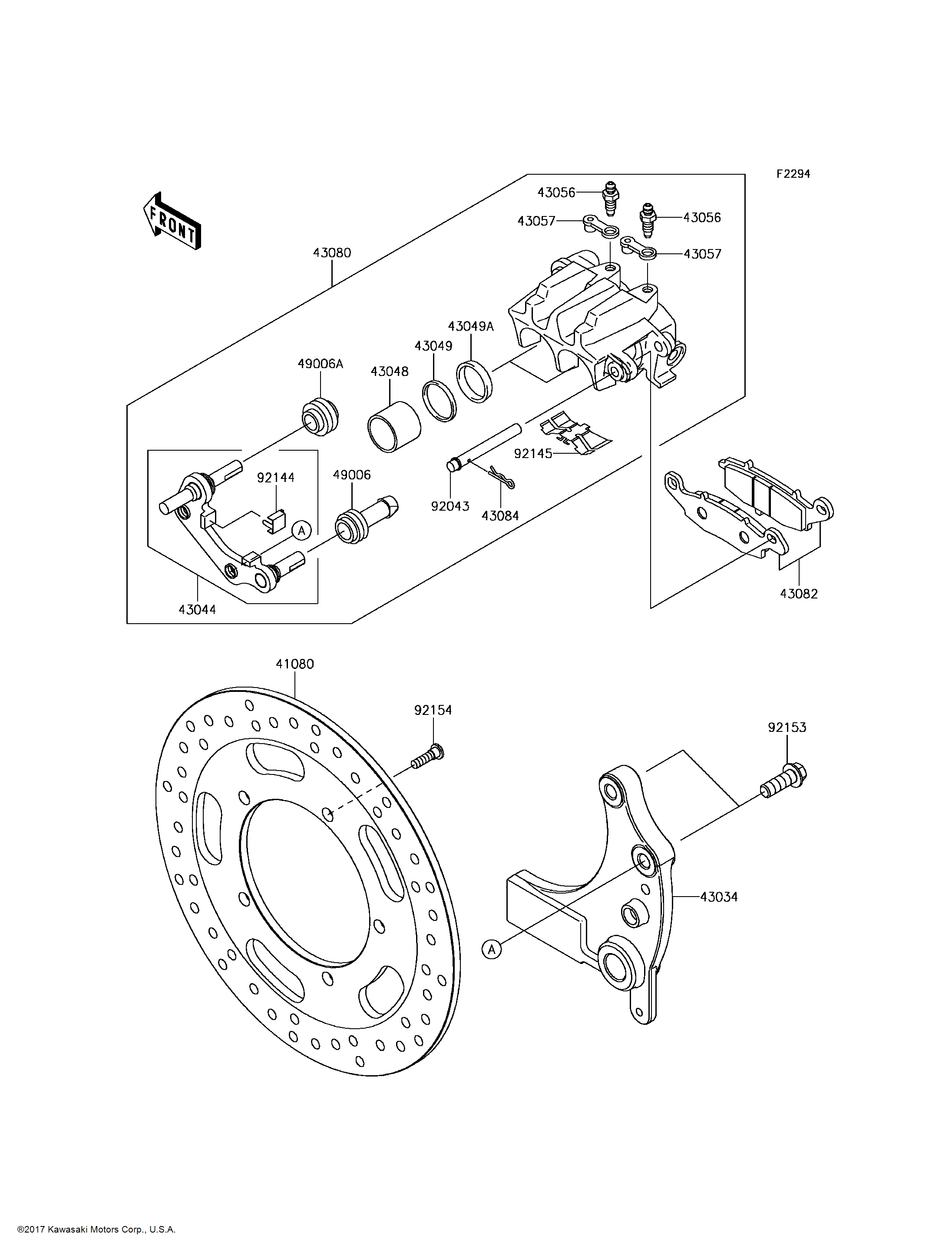 Kawasaki OEM Part 43084-003 CLAMP,PAD | eBay
