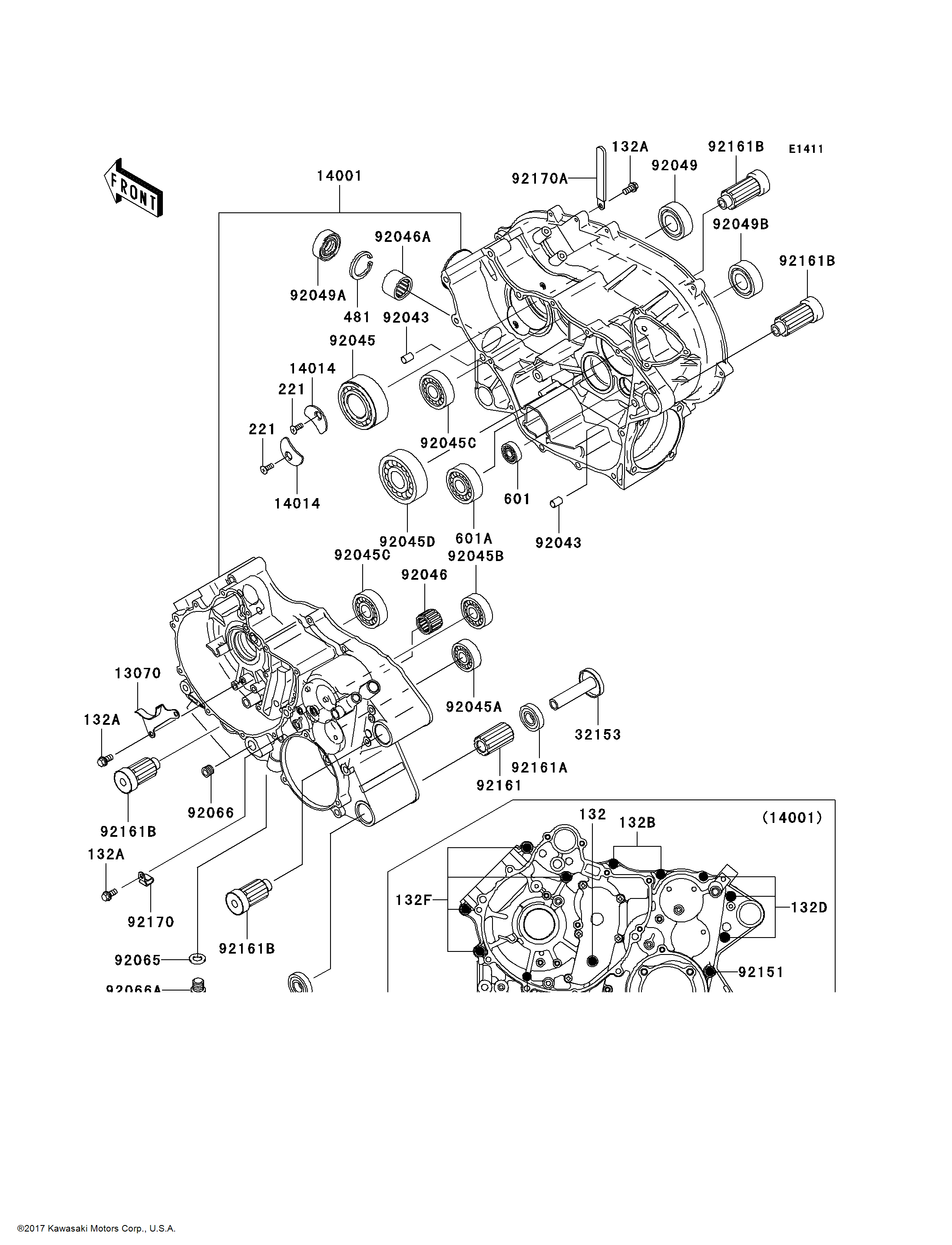 Kawasaki OEM Part 13070-1255 GUIDE,CHAIN | eBay
