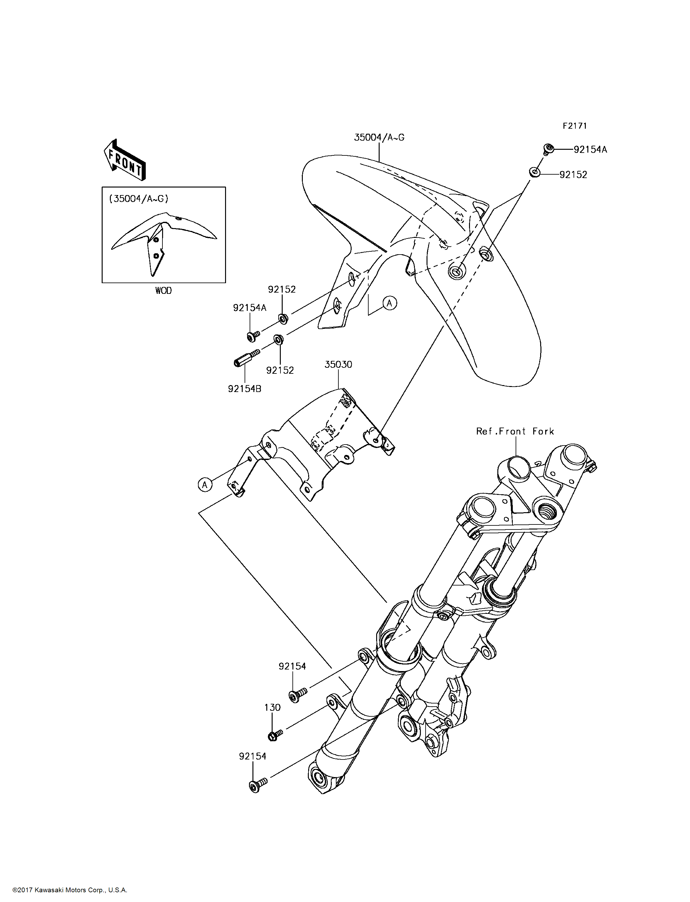 康 KAWASAKI OEM COLLAR - 92152-1682 | partzilla.com