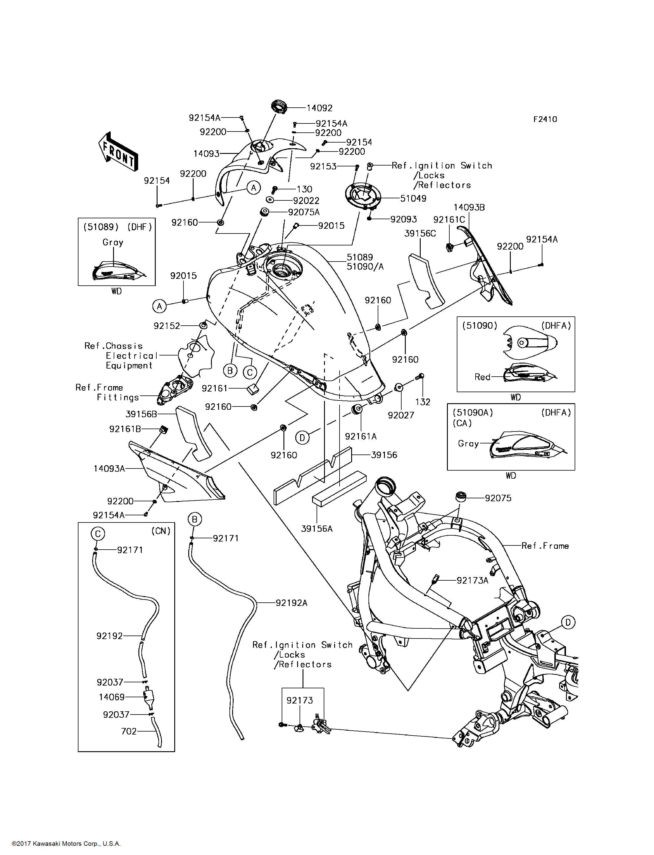 Kawasaki OEM Part 92022-228 WASHER,7X24X1.6 | eBay