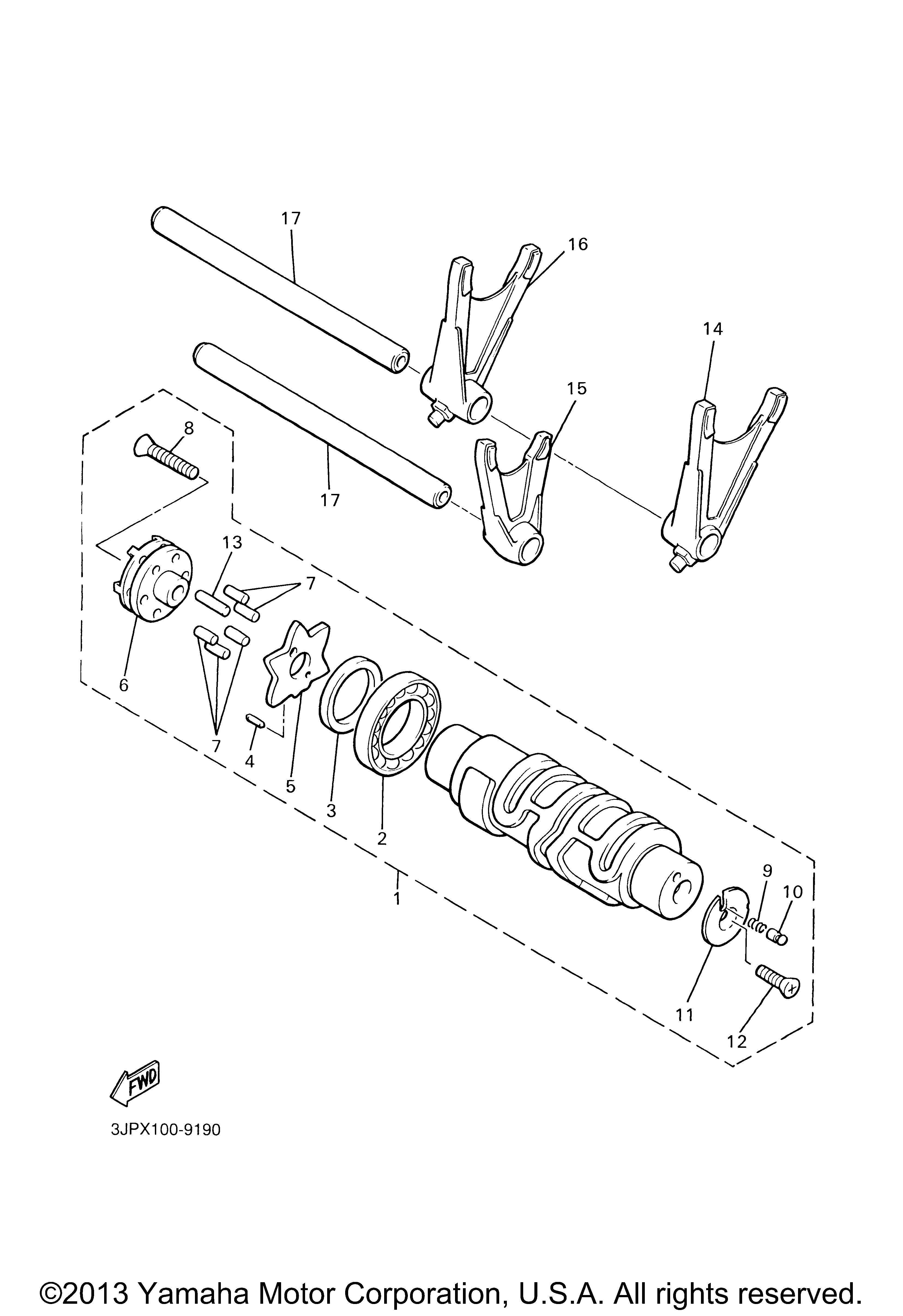 Yamaha Side by Side 2018 OEM Parts Diagram for Exhaust