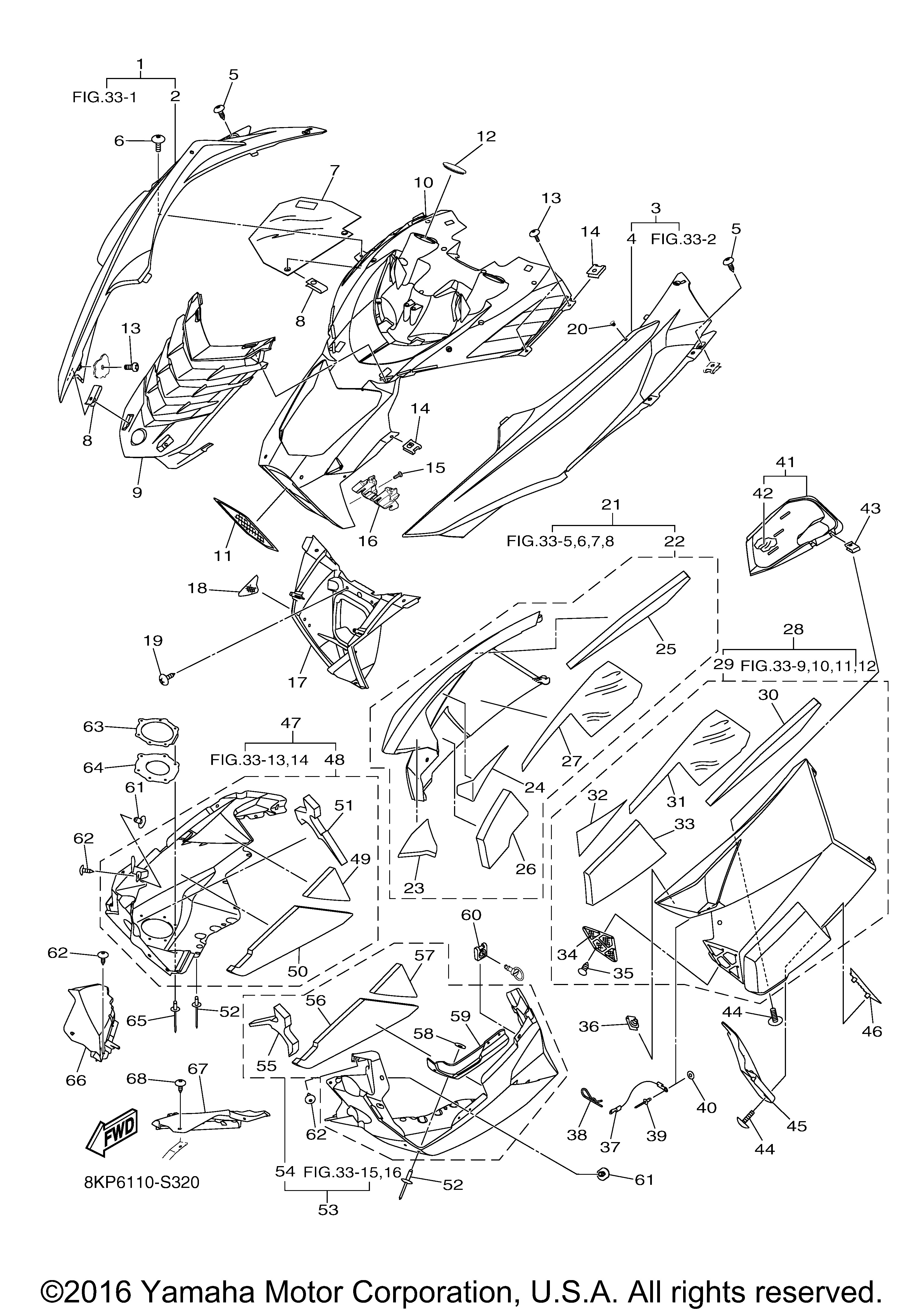 Yamaha OEM Part 8JW-K7121-20-00 HOOD 1 | eBay
