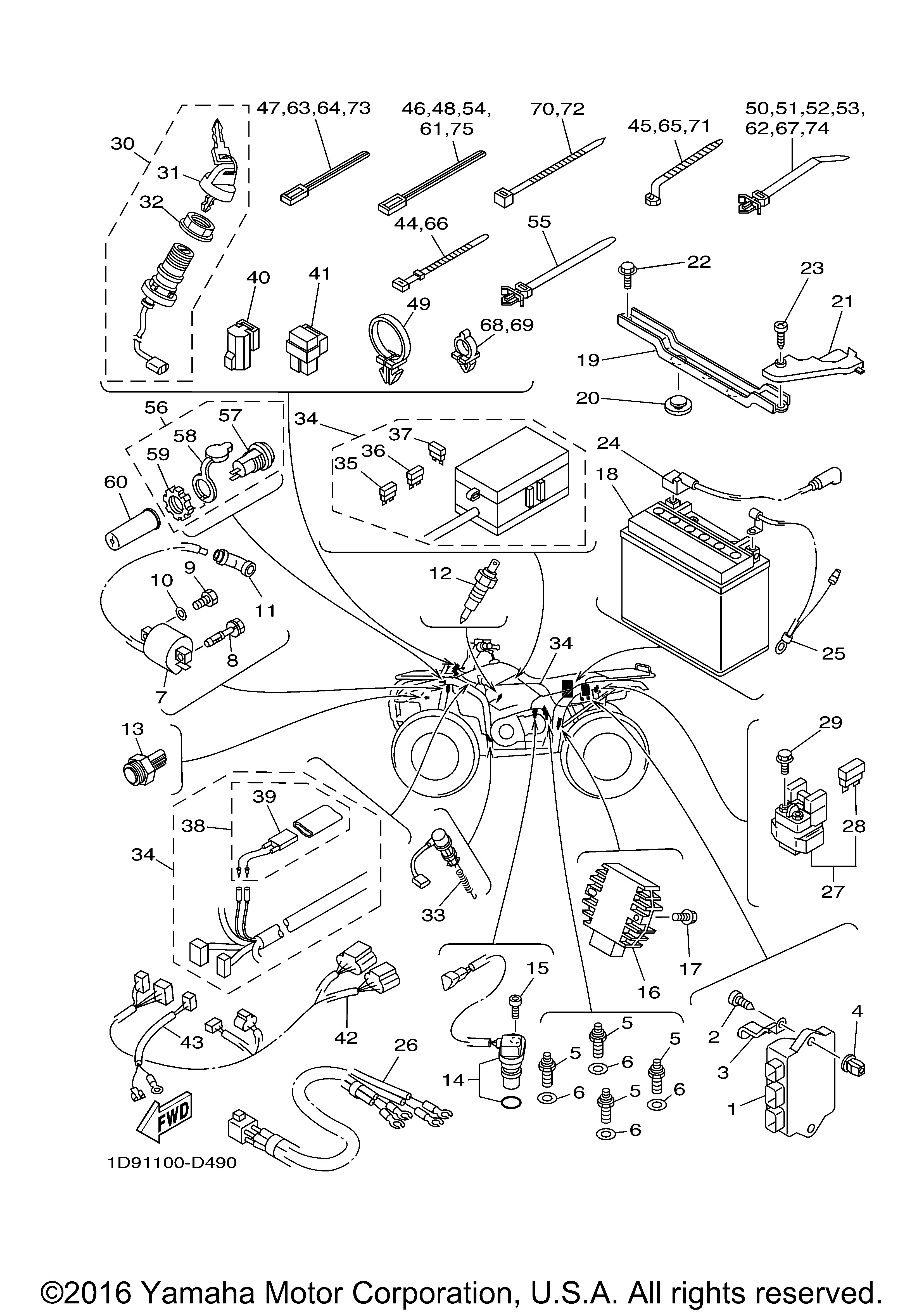 Yamaha OEM Part 5ND-82180-00-00 | eBay 2010 honda rancher 420 wiring diagram 