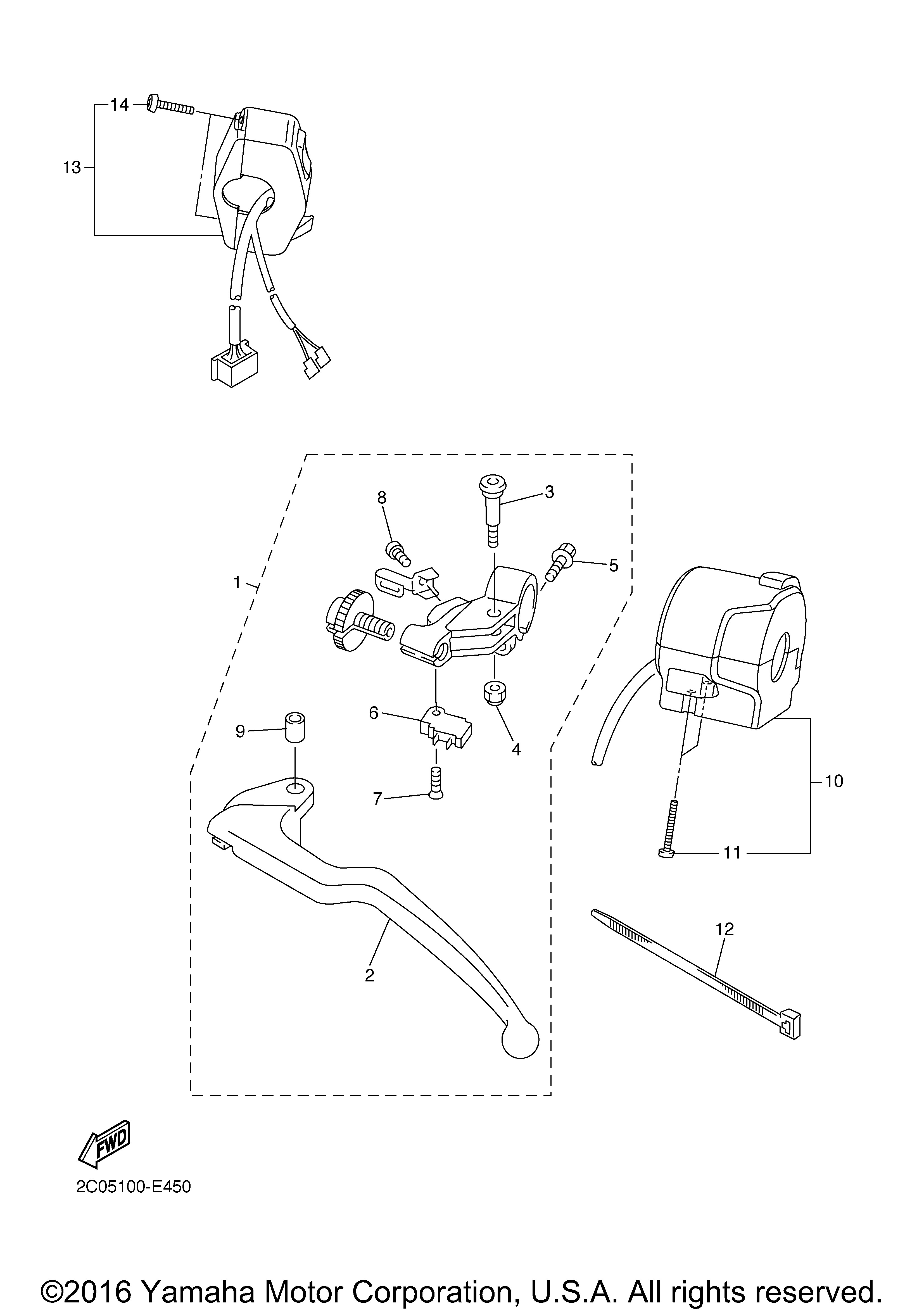 Yamaha OEM Part 13S-83973-00-00 SWITCH, HANDLE 3 | eBay