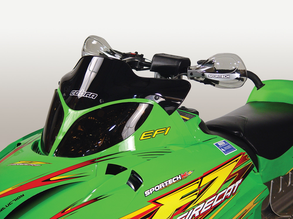 Powermadd Windshield 7in Solid Black Arctic Cat Firecat Sabercat