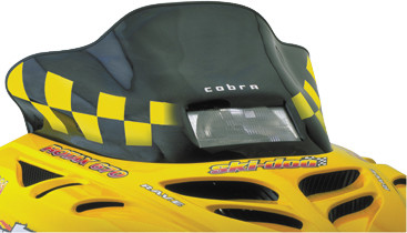 Powermadd Windshield 12.75in Black/Yellow 95-02 SKI-DOO MX-Z S2000