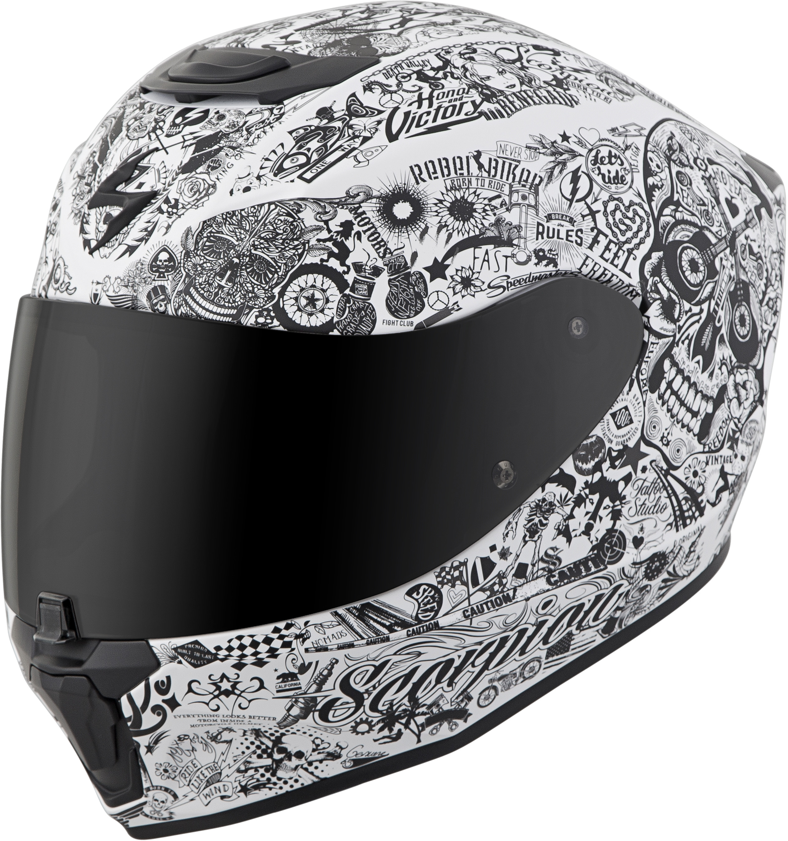 scorpion black white lines liquid helmet xxl Scorpion EXO-R420 Full-Face Shake Helmet