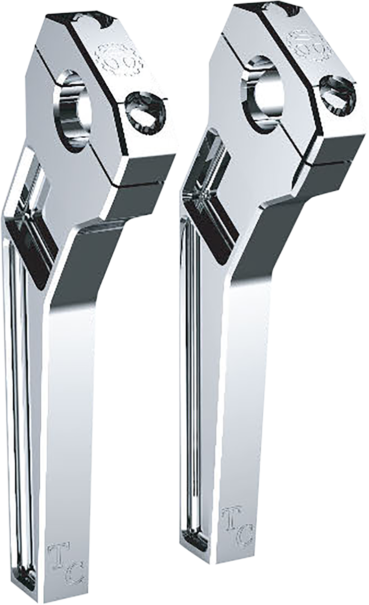 Todd's Cycle 1 1/8" Clamping Pullback Riser 8" Rise Chrome TD-R22-08