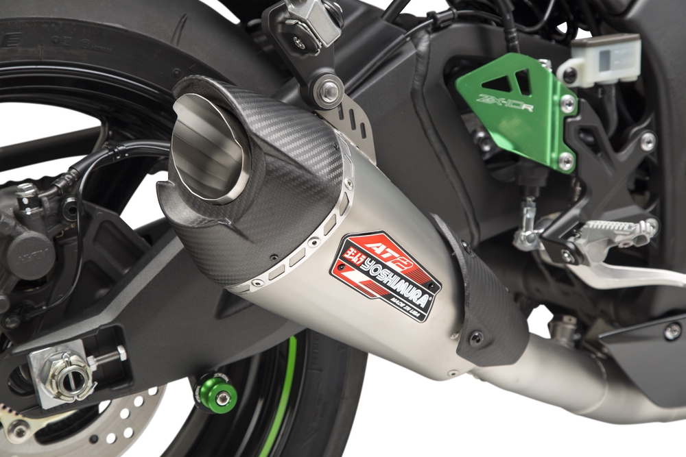 Yoshimura 14183CP520 AT2 Race Series 3/4 Slip-On - Stainless Steel Muffler - ...