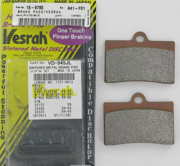 Vesrah Sintered Metal Brake Pads VD-945JL | eBay
