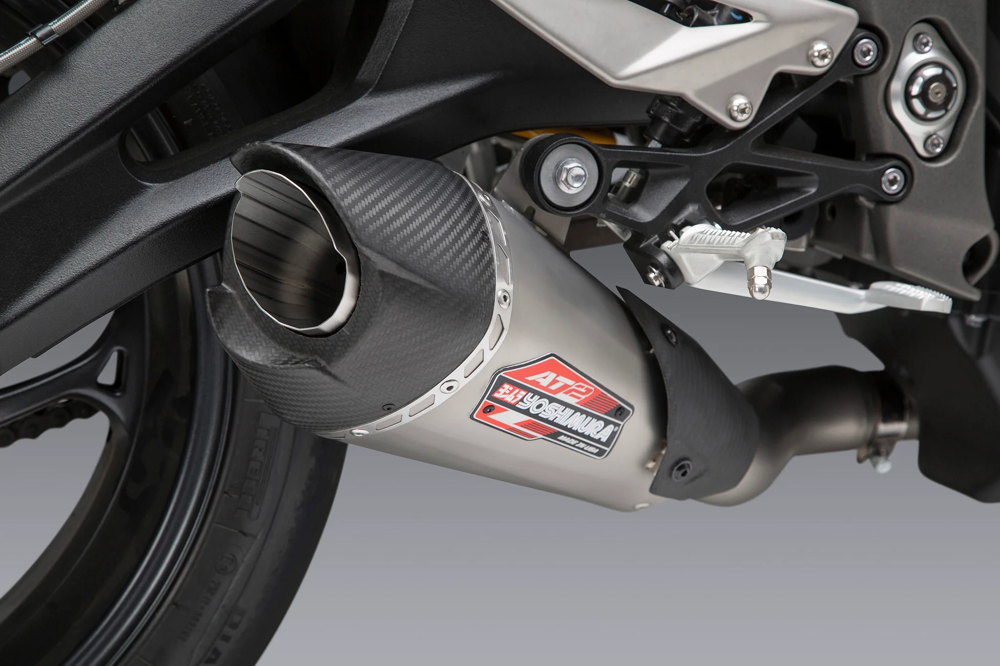 Yoshimura 19680BP521 AT2 Street Series Slip-On - Stainless Steel Natural