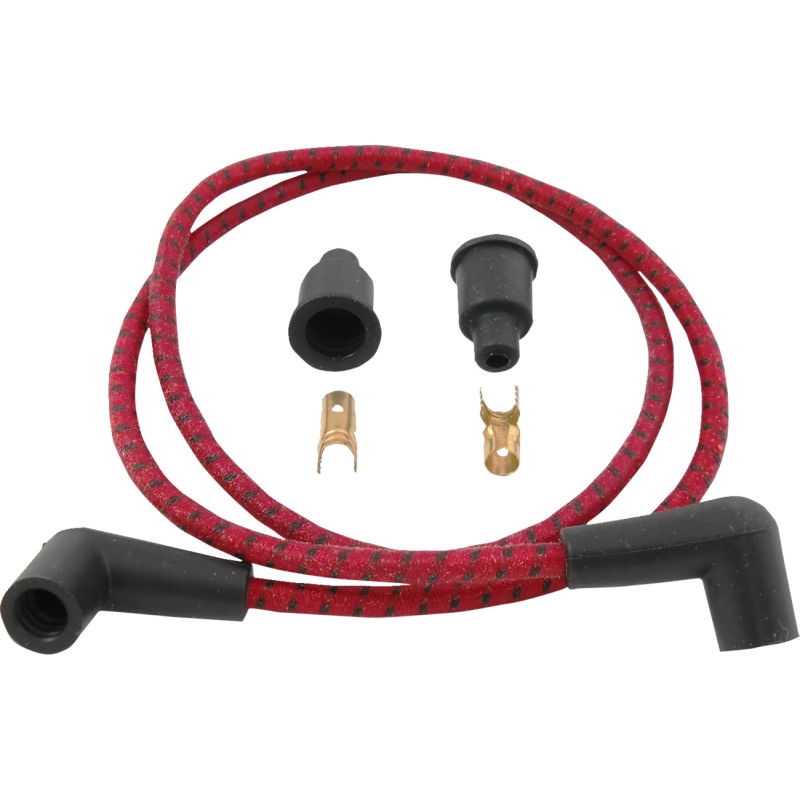 Drag Specialties Universal Braided Spark Plug Wires Red/Black 2104