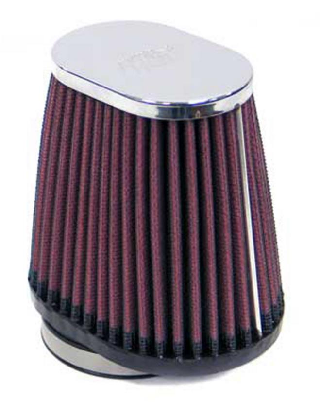 K&N Engineering RC-2900 Universal Oval Air Filter - Chrome End Cap