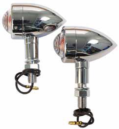 Emgo Maltese Cross Deco LED Marker Lights Chrome Red Universal
