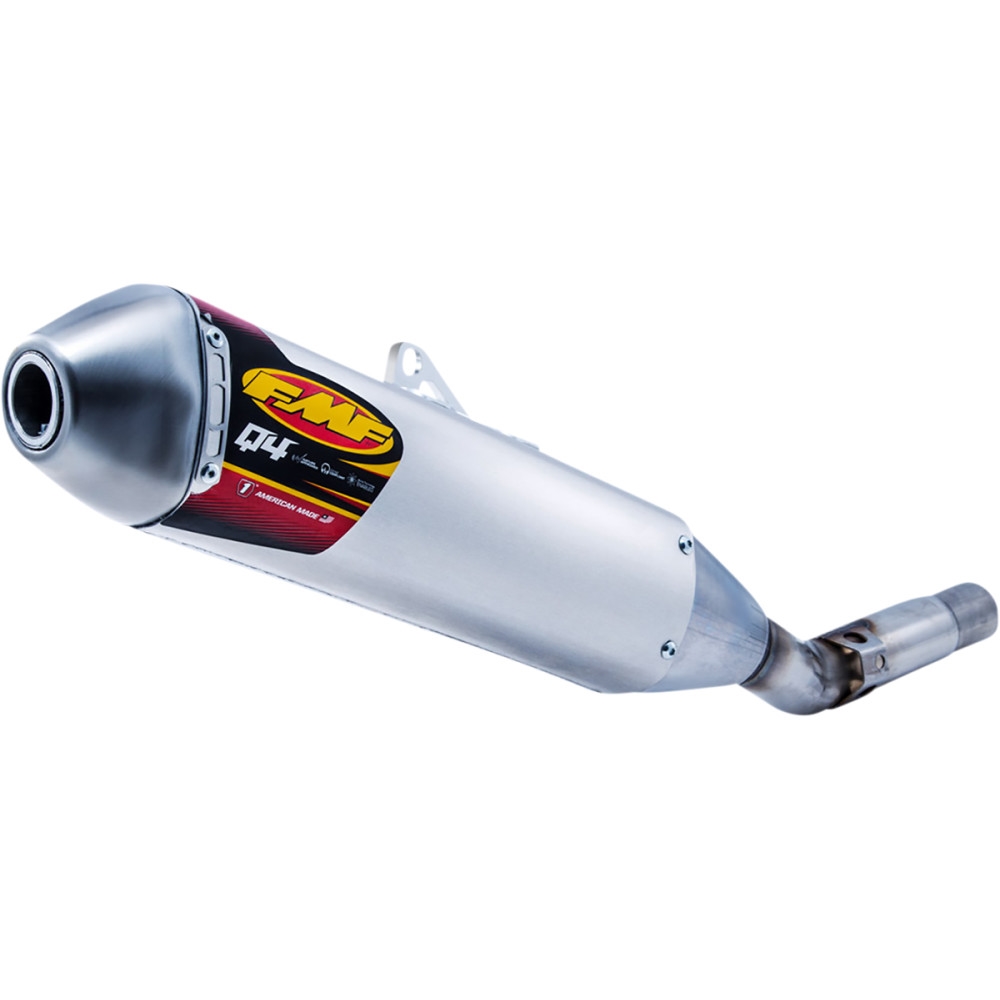 FMF Racing 043377 Q4 Spark Arrestor Slip-On Muffler - Stainless Midpipe Aluminum