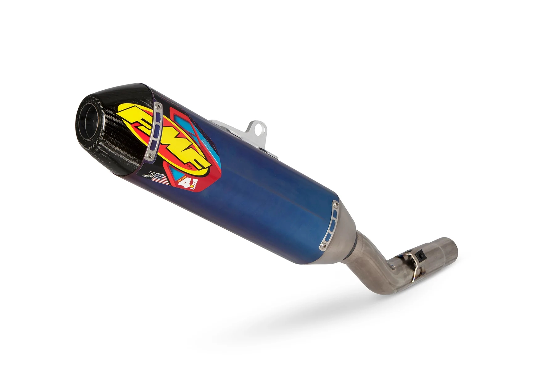 FMF Racing 043365 Factory 4.1 RCT Slip-On - Blue Titanium Muffler - Carbon En...